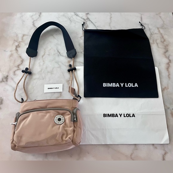 BIMBA Y LOLA Taupe Crossbody Bag Expandable Strap - Picture 14 of 16